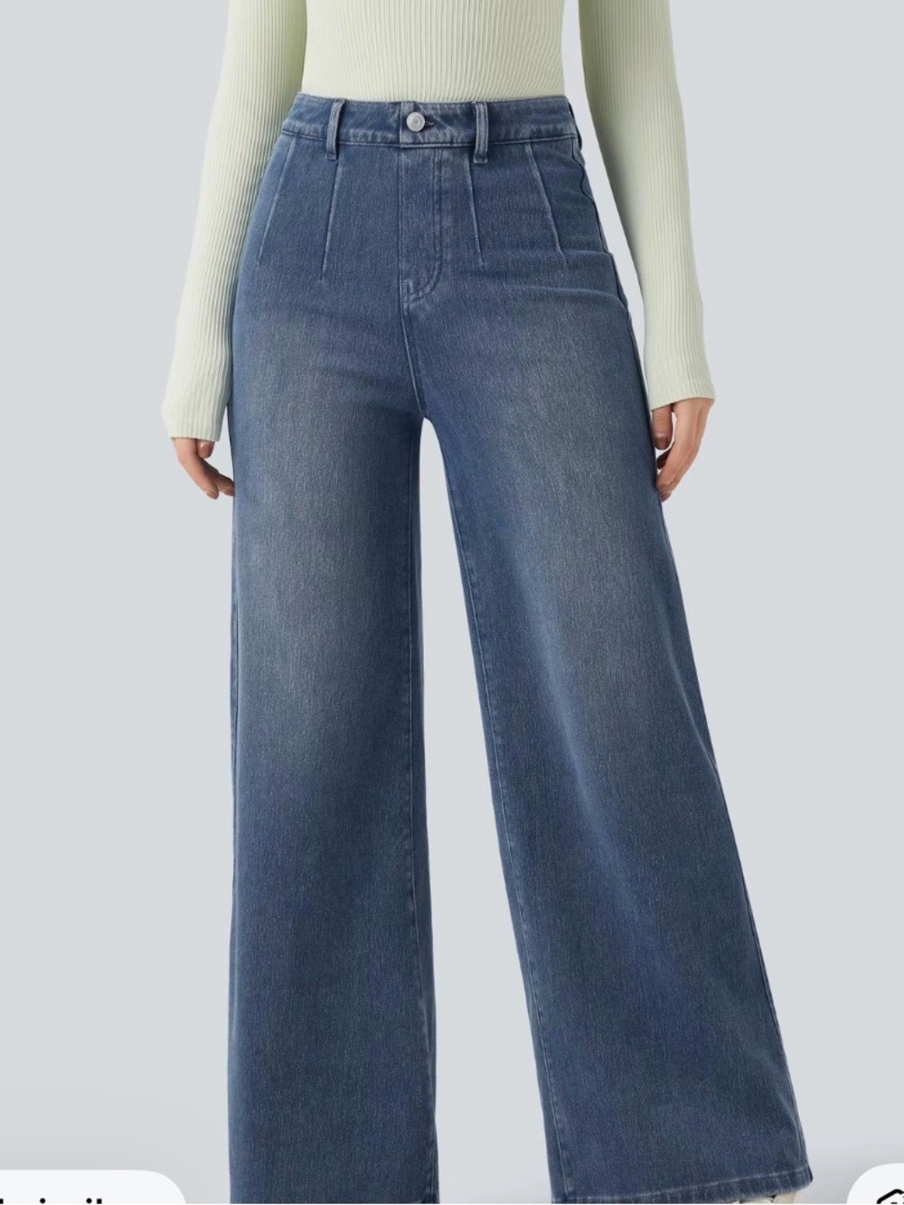 Halara Flex Denim Wide Leg Jeans Women’s L Regular Blue NWT 02723445